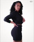 Diamond girl hooded sweater skirt set