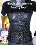 Black Shimmer Beauty Top - DFGbydihannfg